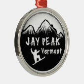 ジェイピークヴァーモントの芸術的なスキーヤー メタルオーナメント (右)