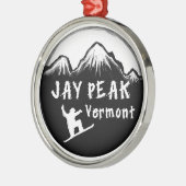 ジェイピークヴァーモントの芸術的なスキーヤー メタルオーナメント (左)