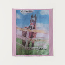 ジェイミー甘い女の子、友人の馬 タペストリー