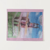 ジェイミー甘い女の子、友人の馬 タペストリー (正面(横))