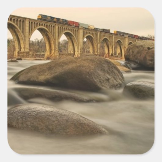 ジェイムズ川を渡る列車 スクエアシール (正面)