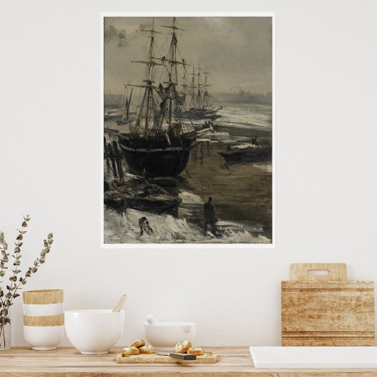 ジェイムズ・ウィスラーヴィンテージ・ザ・テムズ・イン・アイス ポスター (キッチン)