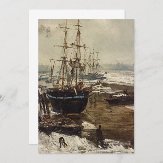 ジェイムズ・ウィスラー – ザ・テムズ・イン・アイス サンキューカード (正面/裏面)