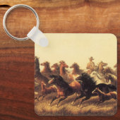 ジェイムズ・ウォーカーによる荒馬のロープ操作 キーホルダー (正面)
