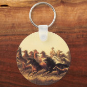 ジェイムズ・ウォーカーによる荒馬のロープ操作 キーホルダー (正面)