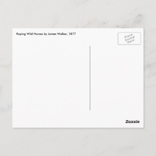 ジェイムズ・ウォーカーによる荒馬のロープ操作 ポストカード (裏面)