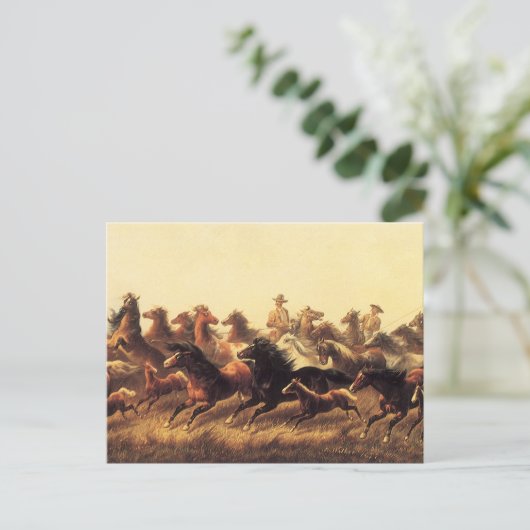 ジェイムズ・ウォーカーによる荒馬のロープ操作 ポストカード (スタンド正面)