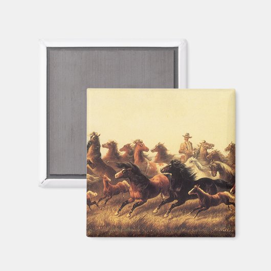 ジェイムズ・ウォーカーによる荒馬のロープ操作 マグネット (正面/裏面)