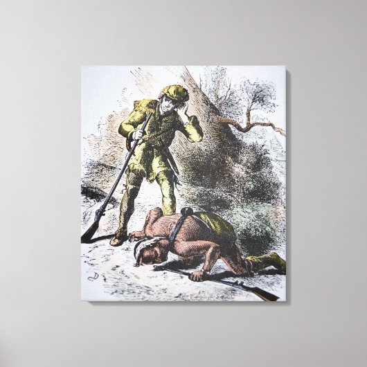 ジェイムズ・フェニモア・クーパーによる「モヒカンの最後」(1) キャンバスプリント (正面)