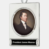ジェイムズ・モンローポートレート前期米国大統領 シルバープレートバナーオーナメント (左)