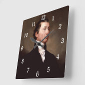 ジェイムズ・モンローポートレート前期米国大統領 スクエア壁時計 (傾斜)