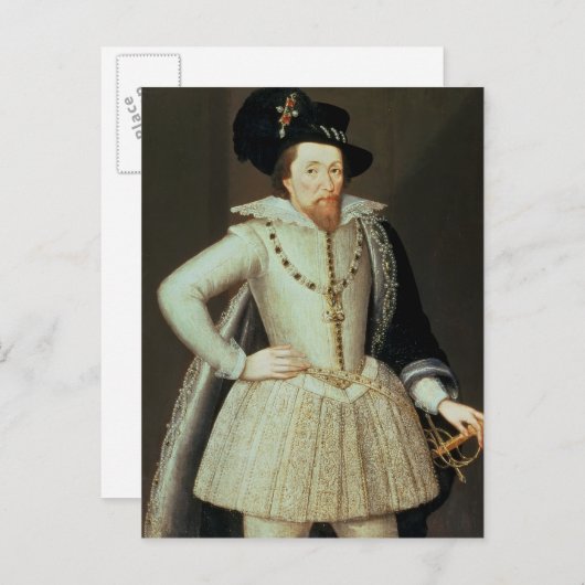 ジェイムズIハーフレングスポートレート ポストカード (正面/裏面)