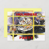 ジェイラーハウスをテーマにした招待状ホストAポキーパーティー 招待状 (正面/裏面)