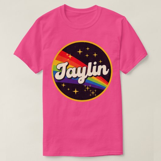 ジェイリンレインボーイン宇宙ヴィンテージスタイル Tシャツ (デザイン正面)