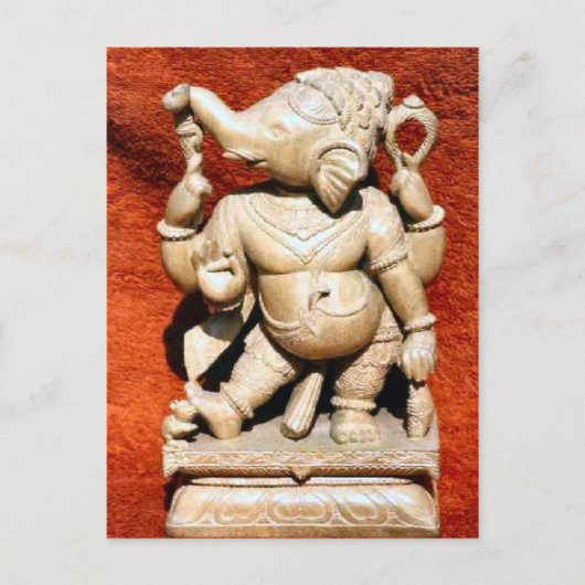 ジェイン寺院、インドの像 ポストカード (正面)