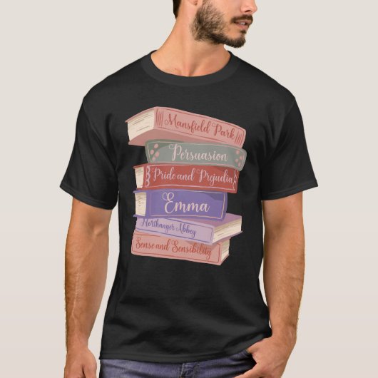 ジェイン・オースティンの小説V Tシャツ (正面)