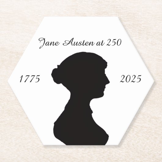 ジェイン・オースティン生誕250年記念 ペーパーコースター (正面)