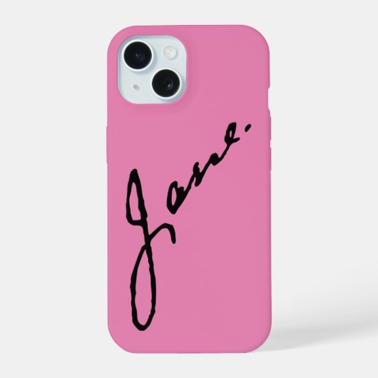 ジェイン・オースティン風サイン iPhone 15ケース (裏面)