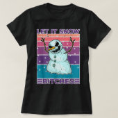 ジェイ怒ジ悪い不機嫌な雪だるまクリスマスの冬 Tシャツ (デザイン正面)