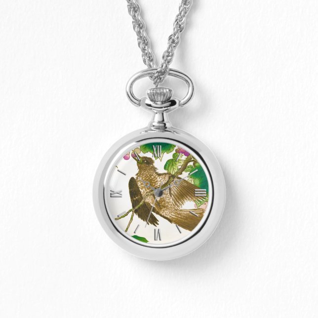 ジェイ日本ののスケッチオンザグレープつる植物 腕時計 (正面)