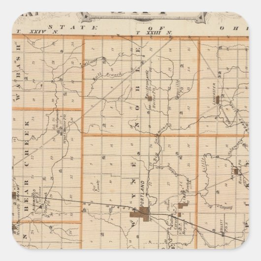 ジェイ郡の地図 スクエアシール (正面)