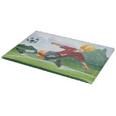 ジェイ・スロックモートンがボールを蹴るサッカー選手 カッティングボード (角)