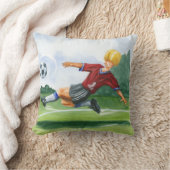 ジェイ・スロックモートンがボールを蹴るサッカー選手 クッション (ブランケット)