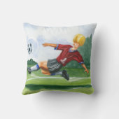 ジェイ・スロックモートンがボールを蹴るサッカー選手 クッション (裏面)