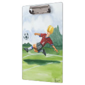 ジェイ・スロックモートンがボールを蹴るサッカー選手 クリップボード (左)