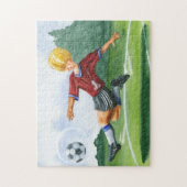 ジェイ・スロックモートンがボールを蹴るサッカー選手 ジグソーパズル (縦)