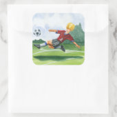 ジェイ・スロックモートンがボールを蹴るサッカー選手 スクエアシール (バッグ)