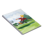 ジェイ・スロックモートンがボールを蹴るサッカー選手 ノートブック (右側)