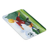 ジェイ・スロックモートンがボールを蹴るサッカー選手 マグネット (右側)