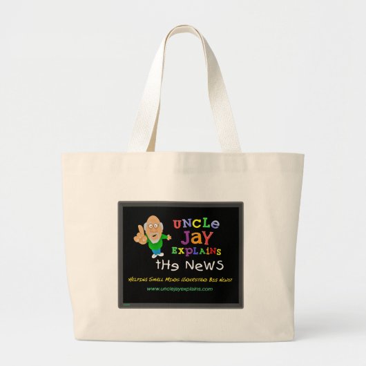 ジェイExplains叔父さん-バッグを運んで下さい ラージトートバッグ (正面)