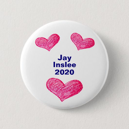 ジェイInslee 2020年の大統領のなキャンペーン 缶バッジ (正面)