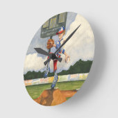 ジェイThrockmorton著小山の野球の水差し ラウンド壁時計 (傾斜)