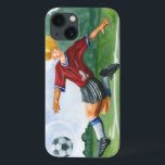 ジェイThrockmorton著球を蹴っているサッカーの選手 iPhone 13ケース<br><div class="desc">サッカーボールはプレーヤーが渡す巻いているまで不道徳な蹴りを待っている空気でつるします。 彼は好みますBeckhamをそれを曲げてもいいですか。 あなたの壁でつるすか、またはあなたの生命のサッカーのファンにギフトとして与える美しい部分!</div>
