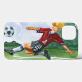 ジェイThrockmorton著球を蹴っているサッカーの選手 Case-Mate iPhoneケース (裏面 (横))