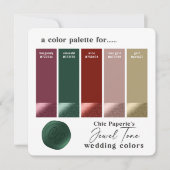 ジェウェル トーン ボールド ウェディング スワッチ カラー パレット カード (正面)