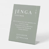 ジェガゲストブックセージグリーンミニマルモダンリスト 台座サイン (正面)