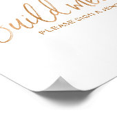 ジェガピースゲストブック8x10バラ金ゴールド結婚ズサイン ポスター (角)