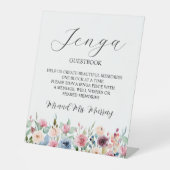 ジェガ結婚ズゲストブックエレガント赤面バラ 台座サイン (正面)