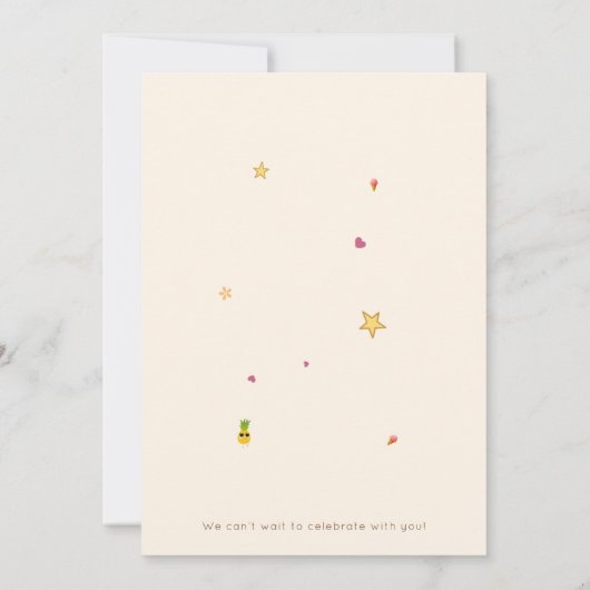 ジェシカのスイートバッシュ - アイスクリームのお祝い 招待状 (裏面)