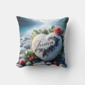 ジェシカのハート石は湖のそばにある クッション (正面)