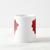 ジェシカ。 一流のジェシカが付いている赤いハートのワックスのシール コーヒーマグカップ (中央)