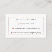 ジェシカFraelichのためのカスタムな名刺 名刺 (裏面)
