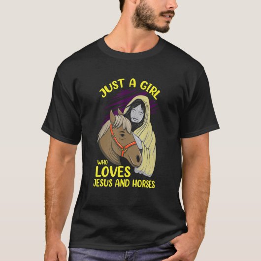 ジェシーと馬の馬リディを愛する女の子 Tシャツ (正面)