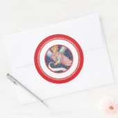 ジェシーの木のためのピンクの中世の天使 ラウンドシール (封筒)