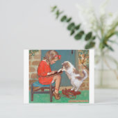 ジェシー・ウィルコックス・スミスと猫 ポストカード (スタンド正面)