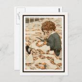 ジェシー・ウィルコックス・スミスによるカーテンの補修 ポストカード (正面/裏面)